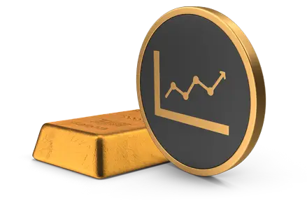 Goldbarren und Grafik Chart